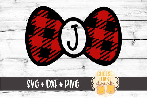 Bow Tie Monogram - Buffalo Plaid - Valentine's Day SVG PNG DXF Cutting Files SVG Cheese Toast Digitals 