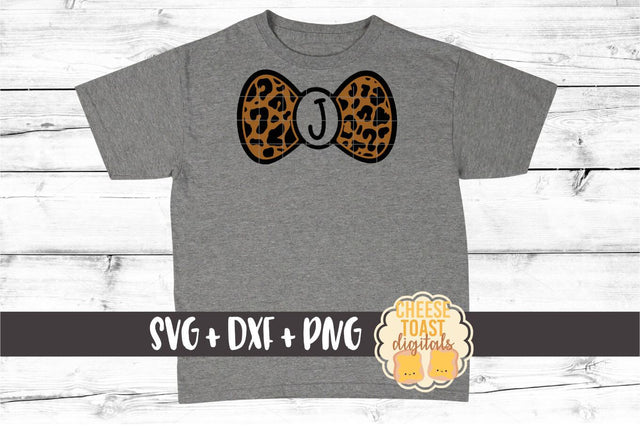 Bow Tie Monogram - Leopard Print - Valentine's Day SVG PNG DXF Cutting Files SVG Cheese Toast Digitals 