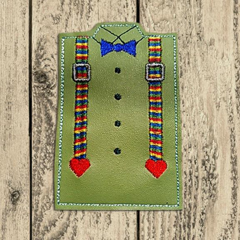 Bow Tie Suspenders ITH Gift Card Holder Embroidery/Applique Designed by Geeks 