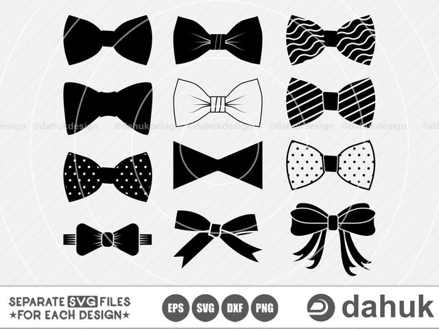 Bow Tie svg bundle, Bow svg, Bow tie template, Bow clip art, Cut file, for silhouette, svg, eps, dxf, png, clipart, cricut design space SVG dahukdesign 