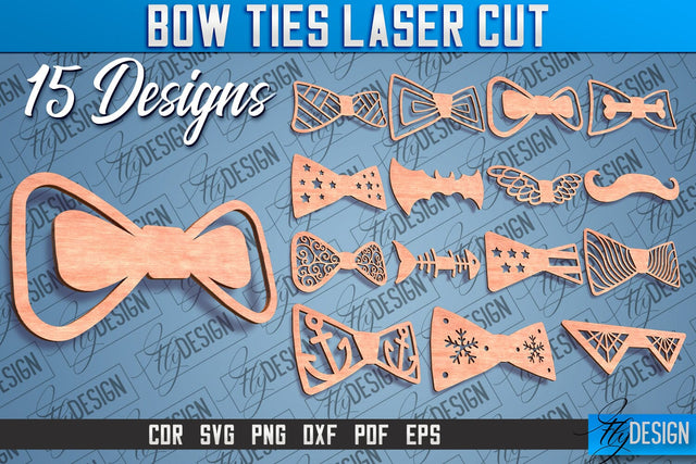 Bow Ties Laser Cut |Laser Cut SVG Design | CNC files SVG Fly Design 