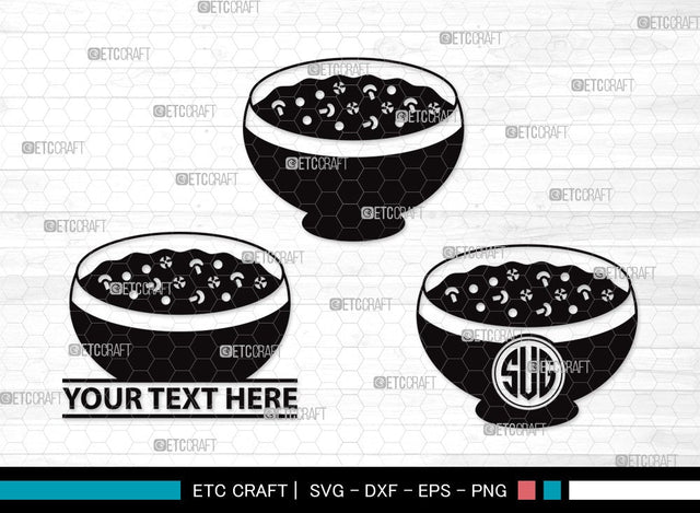Bowl Healthy Monogram SVG Cut File | Flakes Wheat Svg | Spoon Corn Svg | Soup Bowl Svg | Bowl of Soup Svg | Bowl Healthy Clipart SVG ETC Craft 