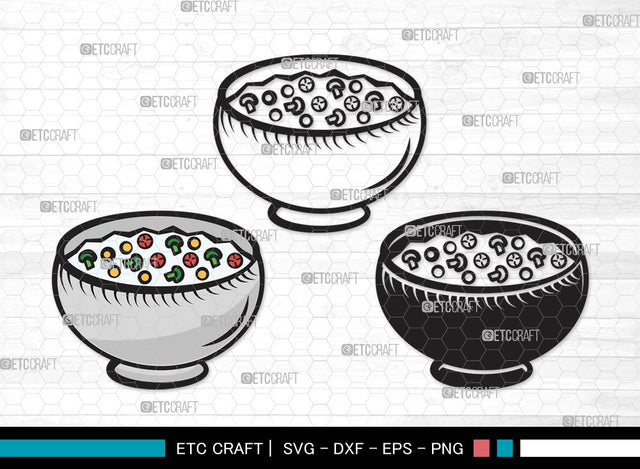 Bowl Healthy SVG Cut File | Flakes Wheat Svg | Spoon Corn Svg | Soup Bowl Svg | Bowl of Soup Svg | Bowl Healthy Clipart SVG ETC Craft 