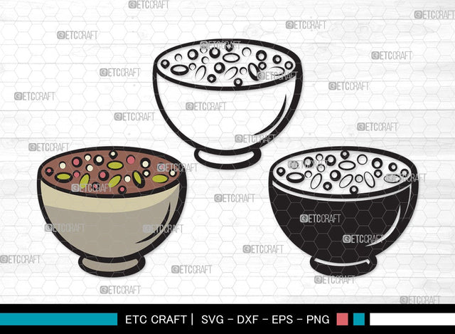 Bowl Healthy SVG Cut File | Flakes Wheat Svg | Spoon Corn Svg | Soup Bowl Svg | Bowl of Soup Svg | Bowl Healthy Clipart SVG ETC Craft 