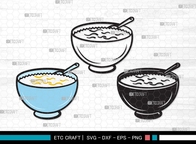 Bowl Healthy SVG Cut File | Flakes Wheat Svg | Spoon Corn Svg | Soup Bowl Svg | Bowl of Soup Svg | Bowl Healthy Clipart SVG ETC Craft 