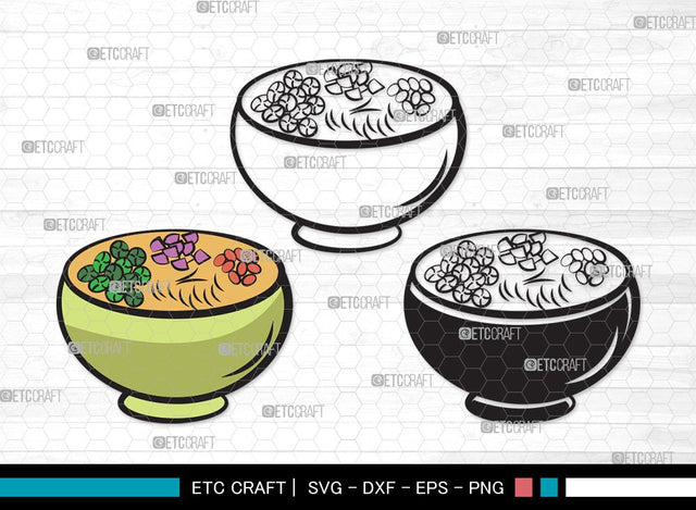 Bowl Healthy SVG Cut File | Flakes Wheat Svg | Spoon Corn Svg | Soup Bowl Svg | Bowl of Soup Svg | Bowl Healthy Clipart SVG ETC Craft 