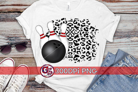 Bowling Ball, Pins, Leopard PNG for Sublimation Sublimation Greedy Stitches 