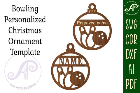 Bowling Christmas Ornament SVG laser cut SVG APInspireddesigns 