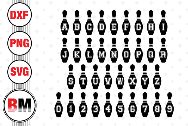 Bowling Font SVG, PNG, DXF Files SVG BMDesign 