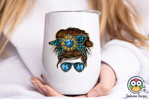 Bowling Messy Bun Sublimation Sublimation Owlsome.Designs 