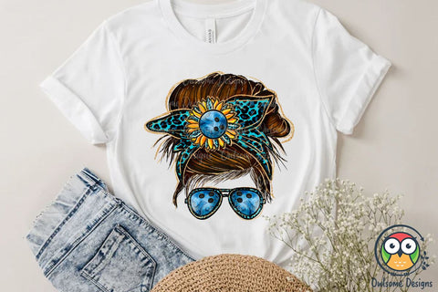 Bowling Messy Bun Sublimation Sublimation Owlsome.Designs 