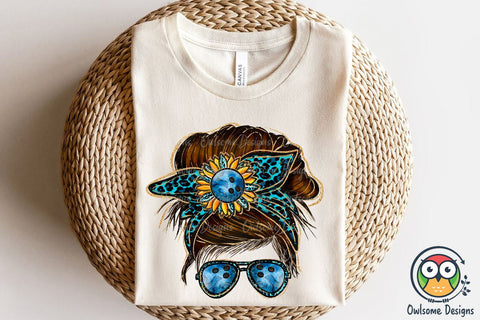 Bowling Messy Bun Sublimation Sublimation Owlsome.Designs 