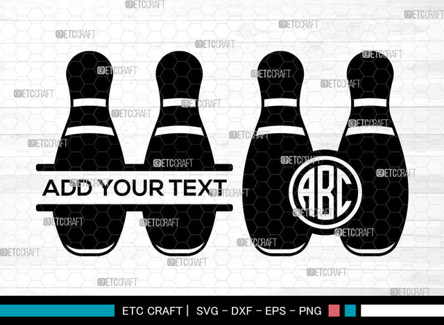 Bowling Monogram SVG, Bowling SVG, Bowling Ball Svg, Bowling Ball Silhouette, Sports Svg, Bowling Split Monogram, Bowling SVG ETC Craft 