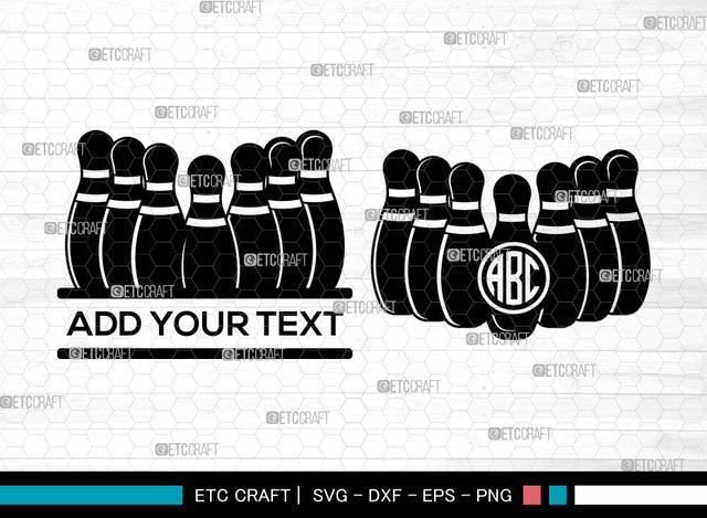 Bowling Monogram SVG, Bowling SVG, Bowling Ball Svg, Bowling Ball Silhouette, Sports Svg, Bowling Split Monogram, Bowling SVG ETC Craft 
