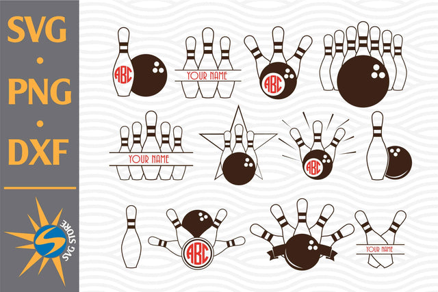 Bowling Monogram SVG, PNG, DXF Digital Files Include SVG SVGStoreShop 