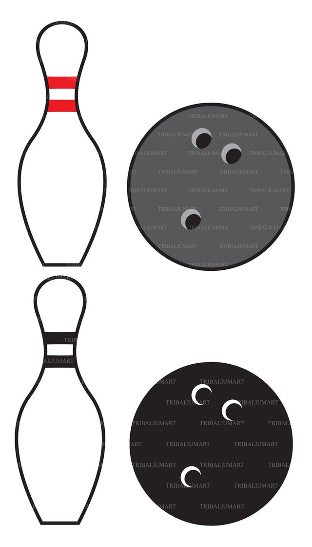 Bowling pin and ball SVG TribaliumArtSF 