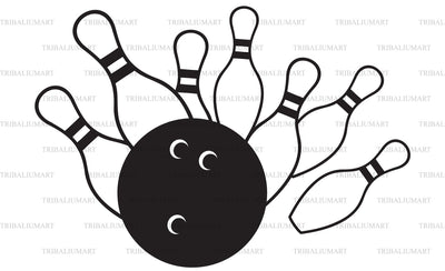 Bowling pin and Bowling ball SVG TribaliumArtSF 