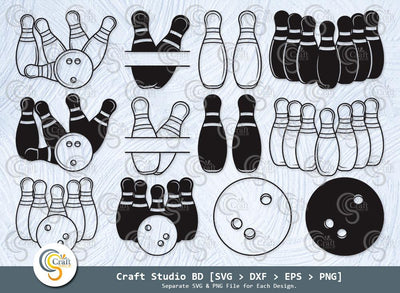 Bowling Silhouette, Bowling SVG, Bowling Ball Svg, Bowling Ball Silhouette, Sports Svg, Bowling Split Monogram, Bowling Bundle SVG ETC Craft 