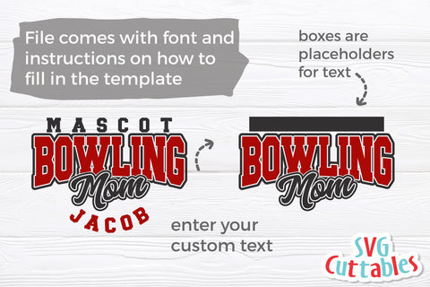 Bowling svg - Bowling Mom Template 001- svg - dxf - eps - Bowling svg - Silhouette - Cricut - Digital Download SVG Svg Cuttables 