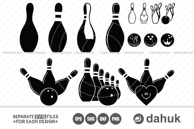 Bowling svg | Bowling Pins And Ball SVG cut files | Bowling Clip Art | bowling cutting files | svg, dxf, png, eps SVG dahukdesign 