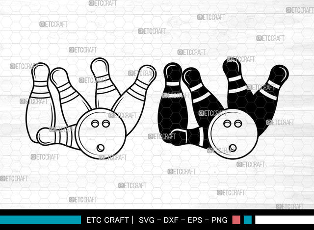 Bowling SVG, Bowling SVG, Bowling Ball Svg, Bowling Ball Silhouette, Sports Svg, Bowling Split Monogram, Bowling SVG ETC Craft 