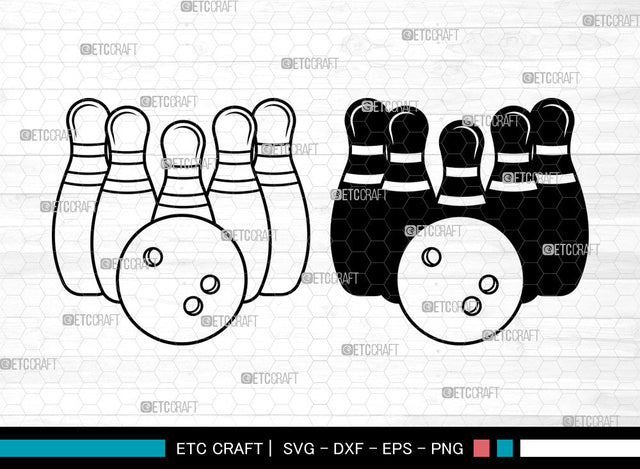 Bowling SVG, Bowling SVG, Bowling Ball Svg, Bowling Ball Silhouette, Sports Svg, Bowling Split Monogram, Bowling SVG ETC Craft 