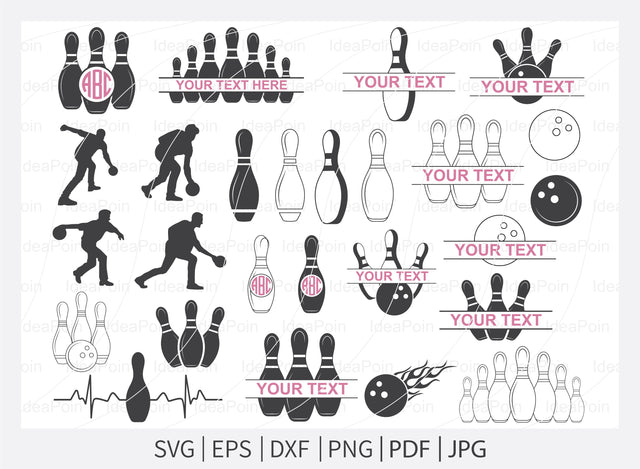 Bowling Svg, Bowling svg Bundle, Bowling Split, Bowling Gift, Bowling ball svg, Bowling Sports svg, Bowling clipart, Bowling Monogram svg SVG Dinvect 