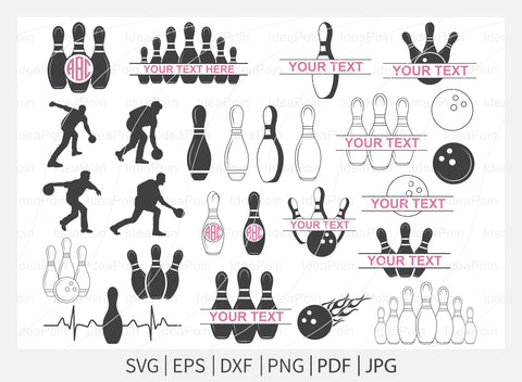 Bowling Svg, Bowling svg Bundle, Bowling Split, Bowling Gift, Bowling ball svg, Bowling Sports svg, Bowling clipart, Bowling Monogram svg SVG Dinvect 