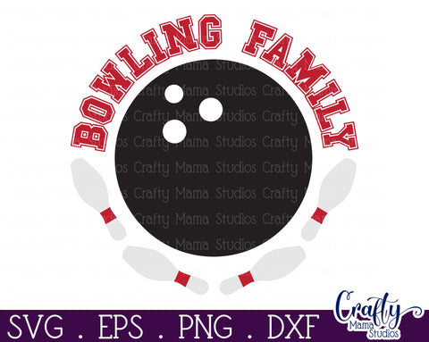 Bowling Svg, Round Sports Sign, Sport Family Door Hanger SVG Crafty Mama Studios 