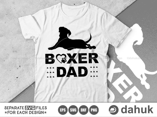 Boxer Dad SVG, Boxer Dog, Dog Silhouettes,Boxer Dog SVG,Cut file for silhouette SVG dahukdesign 