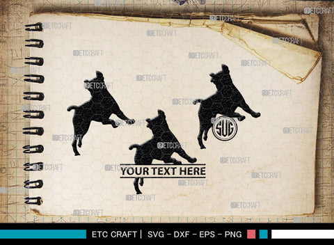 Boxer Dog Monogram, Boxer Dog Silhouette, Boxer Dog SVG, Bulldog Svg, Dog Svg, Animal Svg, SB00230 SVG ETC Craft 