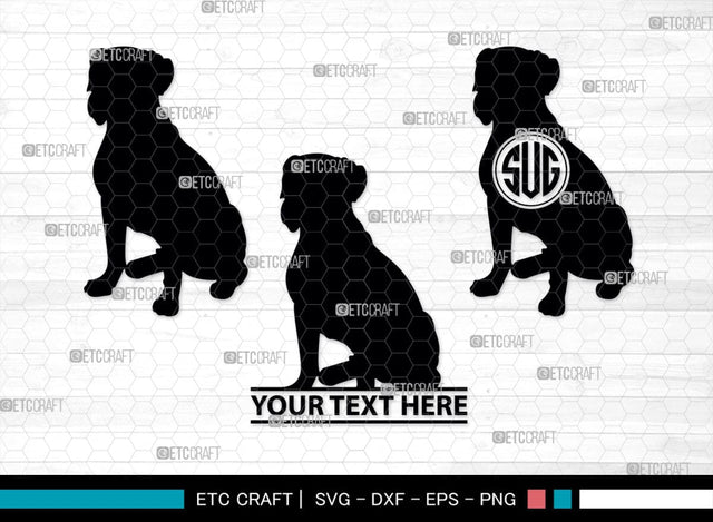 Boxer Dog Monogram, Boxer Dog Silhouette, Boxer Dog SVG, Bulldog Svg, Dog Svg, Animal Svg, SB00230 SVG ETC Craft 