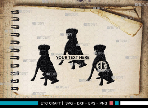 Boxer Dog Monogram, Boxer Dog Silhouette, Boxer Dog SVG, Bulldog Svg, Dog Svg, Animal Svg, SB00230 SVG ETC Craft 