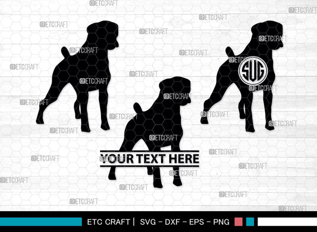 Boxer Dog Monogram, Boxer Dog Silhouette, Boxer Dog SVG, Bulldog Svg, Dog Svg, Animal Svg, SB00230 SVG ETC Craft 