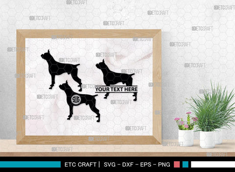 Boxer Dog Monogram, Boxer Dog Silhouette, Boxer Dog SVG, Bulldog Svg, Dog Svg, Animal Svg, SB00230 SVG ETC Craft 