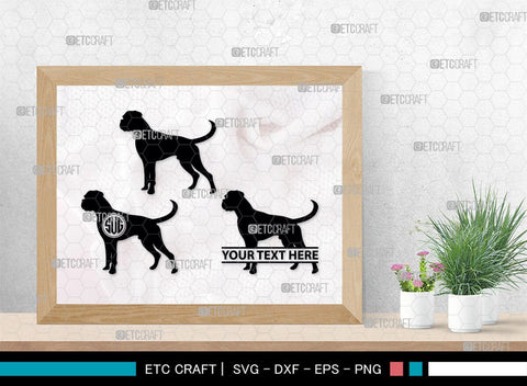 Boxer Dog Monogram, Boxer Dog Silhouette, Boxer Dog SVG, Bulldog Svg, Dog Svg, Animal Svg, SB00230 SVG ETC Craft 