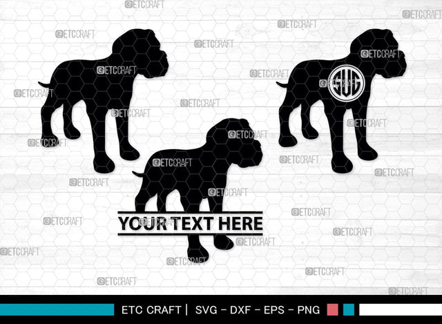 Boxer Dog Monogram, Boxer Dog Silhouette, Boxer Dog SVG, Bulldog Svg, Dog Svg, Animal Svg, SB00230 SVG ETC Craft 