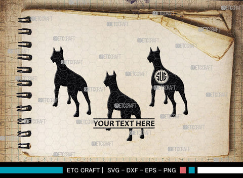 Boxer Dog Monogram, Boxer Dog Silhouette, Boxer Dog SVG, Bulldog Svg, Dog Svg, Animal Svg, SB00230 SVG ETC Craft 