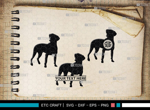 Boxer Dog Monogram, Boxer Dog Silhouette, Boxer Dog SVG, Bulldog Svg, Dog Svg, Animal Svg, SB00230 SVG ETC Craft 