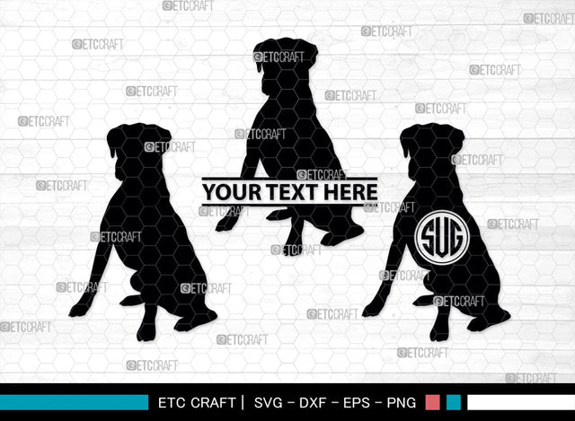 Boxer Dog Monogram, Boxer Dog Silhouette, Boxer Dog SVG, Bulldog Svg, Dog Svg, Animal Svg, SB00230 SVG ETC Craft 