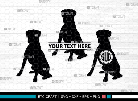 Boxer Dog Monogram, Boxer Dog Silhouette, Boxer Dog SVG, Bulldog Svg, Dog Svg, Animal Svg, SB00230 SVG ETC Craft 