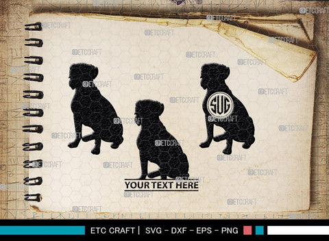 Boxer Dog Monogram, Boxer Dog Silhouette, Boxer Dog SVG, Bulldog Svg, Dog Svg, Animal Svg, SB00230 SVG ETC Craft 