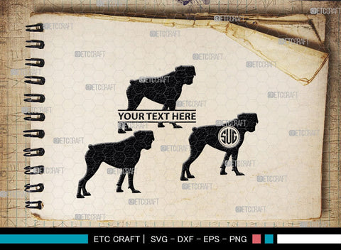 Boxer Dog Monogram, Boxer Dog Silhouette, Boxer Dog SVG, Bulldog Svg, Dog Svg, Animal Svg, SB00230 SVG ETC Craft 