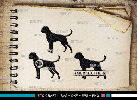 Boxer Dog Monogram, Boxer Dog Silhouette, Boxer Dog SVG, Bulldog Svg, Dog Svg, Animal Svg, SB00230 SVG ETC Craft 