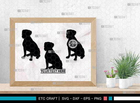 Boxer Dog Monogram, Boxer Dog Silhouette, Boxer Dog SVG, Bulldog Svg, Dog Svg, Animal Svg, SB00230 SVG ETC Craft 