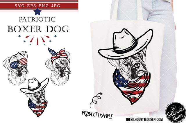 Boxer Dog Patriotic Cut files and Sublimation SVG Loveleen Kaur 