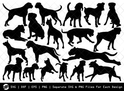 Boxer Dog SVG | Animal SVG | Silhouette Bundle | Cut File SVG ETC Craft 