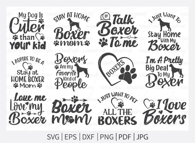 Boxer Dog Svg Bundle, Boxer Dog SVG, Boxer Dog Png, Boxer Dad, Boxer Dad t-shirt design, Boxer Typography, Boxer Shirt, Boxer Stickers SVG Dinvect 