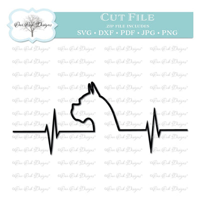 Boxer EKG Heartbeat SVG One Oak Designs 