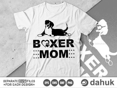 Boxer Mom SVG, Boxer Dog, Dog Silhouettes,Boxer Dog SVG,Cut file for silhouette SVG dahukdesign 